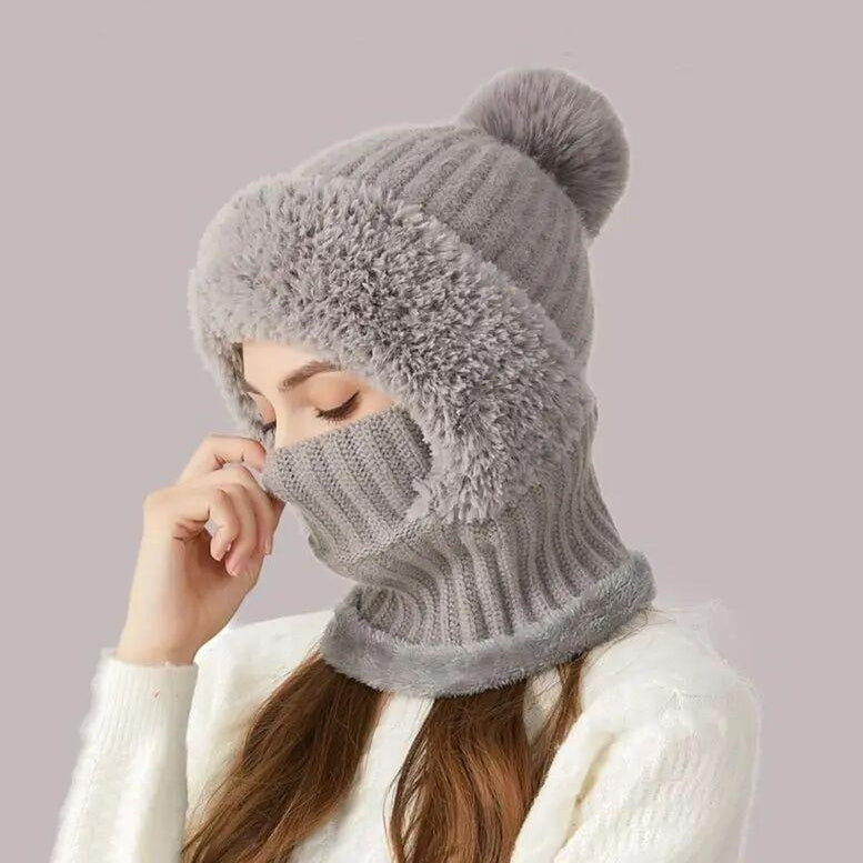 💥[Black Friday Sale]🖤Hat, scarf, and face mask three-in-one set